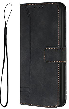 SNCLET per Samsung Galaxy J6 2018 Cover a Libro Bumper Protezione Case per Samsung J6 2018/J600 Motivo in Rilievo Heart Pelle PU Portafoglio con Slot per Scheda Funzione di Supporto Magnetica,Nero