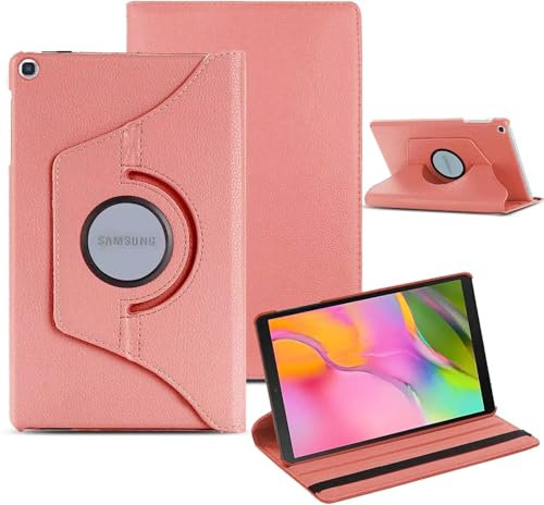 World biz Case for Samsung Galaxy Tab A 10.1 Inch 2019 (SM-T510/T515/T517) PU Leather Smart 360 Rotating Flip Stand Cover, Auto Wake/Sleep Tab T515 T510 Tablet Case (Rose Gold)