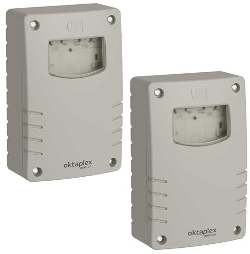 Oktaplex Bela 2er Set Dämmerungsschalter Aussen mit Ausschalttimer IP65 230V grau-weiß einstellbarer Dämmerungssensor