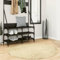 Homgoday Shaggy Teppich Pamplona Hochflor Modern Gold Ø 120 cm, Küchenläufer für Flur, Wohnzimmer, Teppiche Schlafzimmer