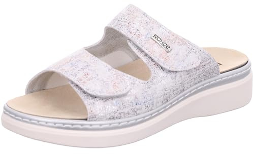 Rohde Damen Pantolette Leder Klettverschluss Muster Wechselfußbett Abano 5224, Größe:42 EU, Farbe:Mehrfarbig