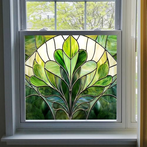 Vinilos para Cristales 50X50CM Verde Hierba Vinilo Adhesivo Cristal Ventana Privacidad,Vinilo Translucido para Ventanas,Lámina Privacidad Ventana Window Film Anti UV
