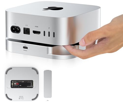 NEWQ 40Gbps M.2 NVMe SSD Gehäuse Kompatibel mit Mac mini M4/M4 Pro, Externes Speicher-Upgrade Unterstützt 1TB/2TB/4TB/8TB SSDs Kompatibel mit Thunderbolt 4/3, USB4/3.2/3.0 Für 2230/2242/2260/2280 SSDs