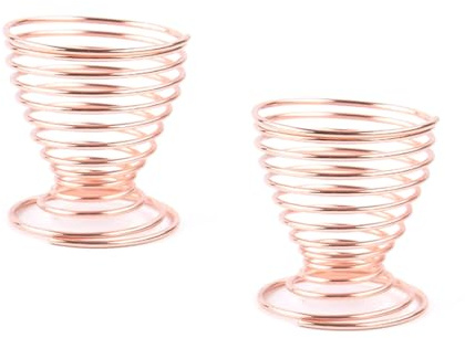 CUEMOON Lot de 2 coquetiers en métal en spirale pour cuisine Breakfast Bouillie dure Support de rangement