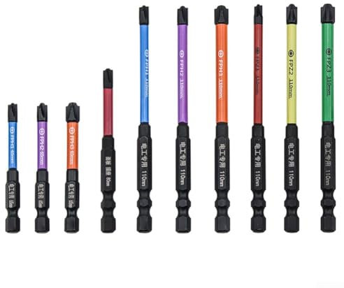 Lot de 10 embouts de tournevis cruciformes magnétiques spéciaux pour électriciens, FPH&FPZ 65-110 mm, en alliage d'acier magnétique, pour prises et interrupteurs, kit de réparation