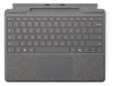 Microsoft Surface Pro Keyboard mit Copilot-Taste und Stiftaufbewahrung (ohne Stift), Platin, DE (8XB-00190)