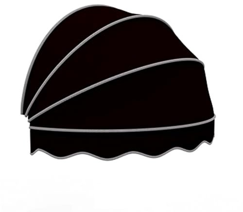 Toldo plegable con forma de abanico para balcón, protección UV, impermeable, para puertas y ventanas (diámetro: 100 cm, negro)