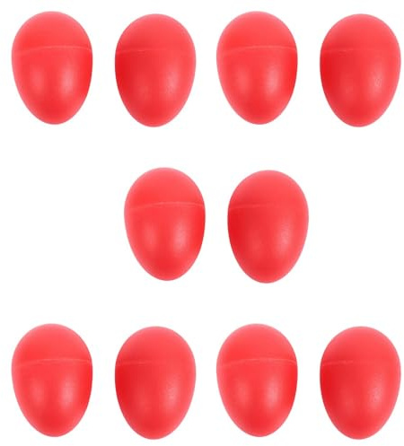 GREOHNMPAW 5 Paar Kunststoff Percussion Musical Ei Maracas Shaker Rot