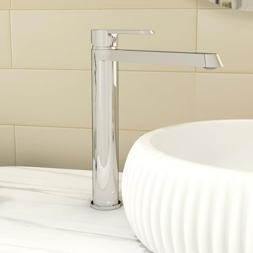 Noble High Rise Round Mono Basin Mixer Tap with Elegant Design - Chrome