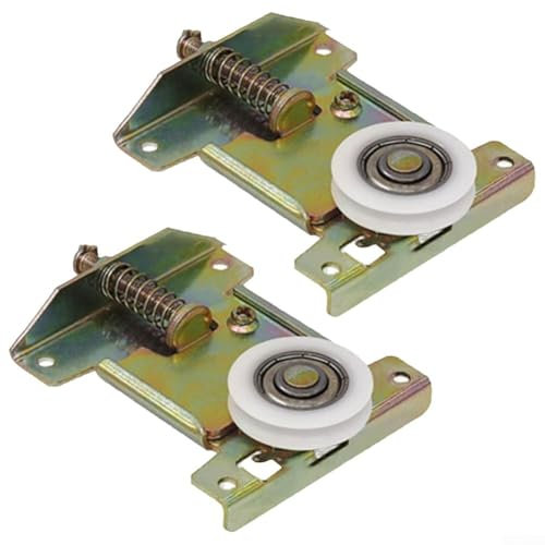 Paquete de 2 rodillos para puerta corredera con ranura en U y ruedas cóncavas, construcción de metal y plástico resistente para armario/gabinete, funcionamiento suave y silencioso