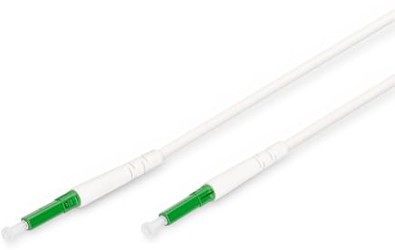 DIGITUS FTTH Drop Kabel – 50 m – OS2 – Singlemode – LC-APC Stecker – | 1 Faser – Vorkonfektioniert – Biegeunempfindlich G.657A2 – Einblasbar – Glasfaserkabel – Weiß
