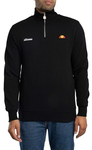 Ellesse Herren Pelegrini Sweatshirt Mit 1/4-Reißverschluss, Black