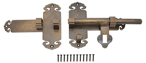 Verrou de porte coulissant chinois antique, quincaillerie décorative pour portes en bois et laiton antiques