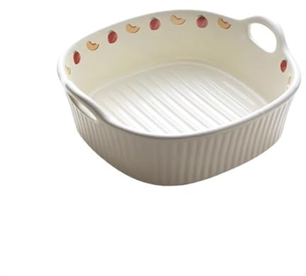 Ceramic Baking Dish Double Ear Roast Baking Tableware High Temperature Resistant Ceramic Dish Can be Used in The Oven Microwave Dishwasher
