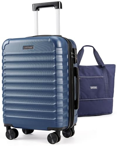 LIGHT FLIGHT Luggage Sets, Carry On Luggage 22x14x9 Airline Approved, Carry On Travel Bag Suitcases with Wheels, Expandable Hardside Lightweight Rolling with TSA Lock 2-Piece Set (DB/20),Royal Blue