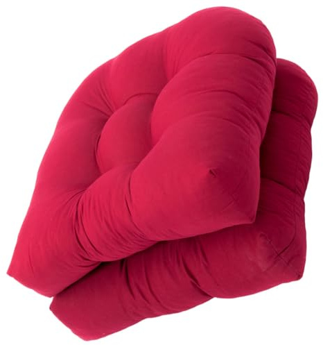 CORHAD 2 Stück U förmige Sitzkissen für Rattansessel und Korbstühle Atmungsaktives Material Langsame Rückstellung Rutschfestes Polster für Esszimmer und Gartenstühle Rot