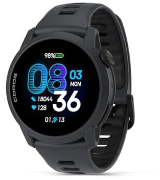 COROS PACE 4 Ultralight Sport GPS Watch, 1.2 AMOLED Touchscreen,19 Days of Daily use, Voice Features, Advanced Training Tools, Accurate GPS, Heart Rate Monitor, Run (Black Silicone)