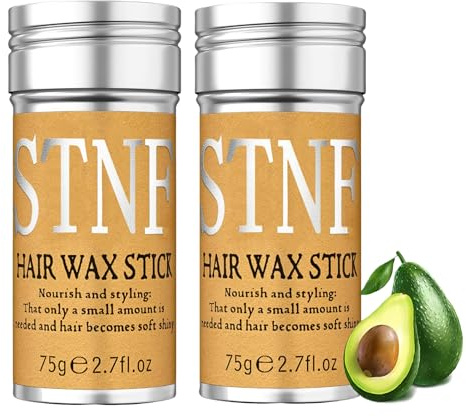 Flintronic 2PCS Hair Wax Stick, Long-Lasting Styling Wax Stick for All Hair Types, Smooths, Conditions, Non-Greasy Hair Stick for Fly-Away and Edge Frizz Hair, Avocado