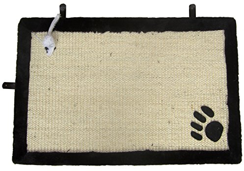Aime Kratzmatte für Katzen, Matte aus strapazierfähigem Sisal, Matte mit Mausspielzeug, Maße: 35 x 55 cm