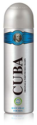 Cuba Blue Deodorant VAPO Hautpflege für Herren, Aerosol, Holzig Moschus Duft, 200 ml