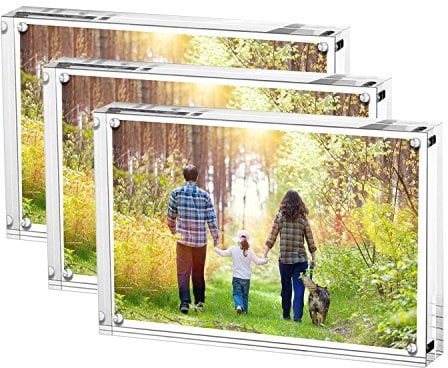 Boxalls Cadre Photo 10 x 15 cm - Lot de 3 Cadres photos - Acrylique - Profil de Cadre 2 cm ! - transparent (10 x 15 cm Lot de 3)