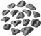 ALPIDEX 15 Klettergriffe M/L | Kleine Henkelgriffe | Tritte | Größe M L | Verschiedene Hinterschneidungen Farben Formen | Klettersteine - Farbe:Grey Stone