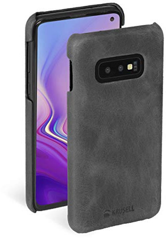 Krusell original Hülle kompatibel mit Samsung Galaxy S10e – Premium Leder Cover Tasche, Vintage Schwarz
