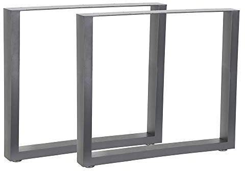 Melko Lot de 2 pieds de table 80 x 72 cm - Pieds de table à manger - Aspect industriel - Pieds de support avec protection de sol