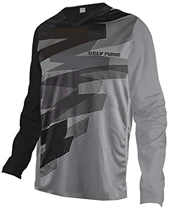 Uglyfrog Element FR Langarm Jersey MTB DH Rot Grau Mountain Bike Moto Cross Downhill Shirt