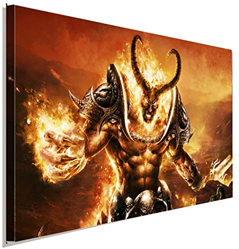 AK ART World of Warcraft Wow Sargeras Leinwandbild Kunstdruck Wandbild Wanddeko (100 x 70 cm)