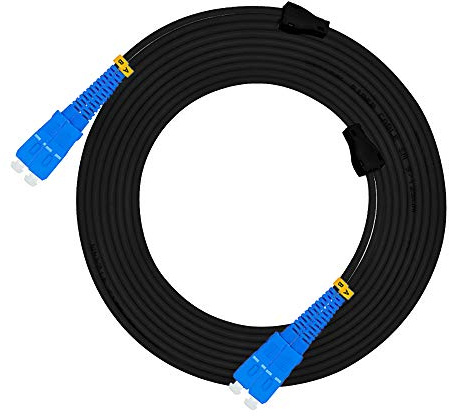 Jeirdus Cable de fibra óptica de 150 metros SC a SC para exteriores blindado dúplex 9/125 SMF de puente óptico monomodo SC-SC