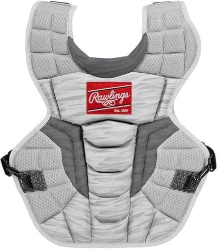Rawlings | VELO 2.0 Catcher's Chest Protector | Baseball | Intermediate - 15 1/2 | White/Silver