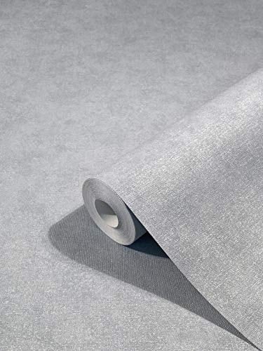 marburg Tapete Grau Silber Steinoptik Uni Modern für Wohnzimmer Schlafzimmer oder Küche Made in Germany Premium Qualität 32408