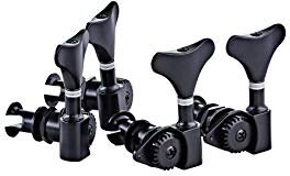 ORTEGA GUITARS Ukulele Bass Stimmmechaniken-Set, open gear, glänzend schwarz (OTMUB-GB)