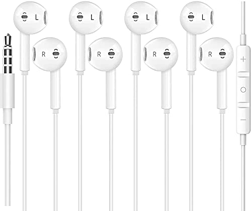 4 Paar für 3.5mm In-Ear kopfhörer mit kabel Magnetisch in ear kabel Ohrhörer mit Mikrofon und Lautstärkeregler für iPhone, iPod, iPad, MP3, Samsung, Leichte Ohrhörer mit 3.5mm Kopfhörern