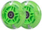 WHEELGOO Ersatzräder für Kinderroller, 80 mm, beleuchtet, weiß, blinkend, 3 Räder, kompatibel mit Micro Globber Lascoota Kickscooter, 2 Stück (grün)