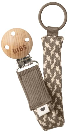 BIBS Paci Braid. Schnullerkette. Bio-Baumwolle. Dänisches Design, Einheitsgröße (0-36 Monate), Dark Oak/Vanilla