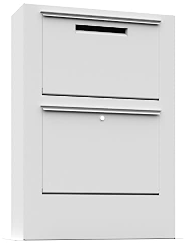 Briefkasten, Design Paketbriefkasten Cora aus Aluminium in Weiß - Bravios