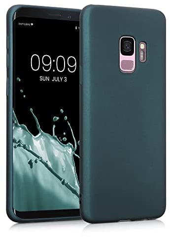 kwmobile Case kompatibel mit Samsung Galaxy S9 Hülle - Schutzhülle aus Silikon metallisch schimmernd - Handyhülle Metallic Petrol