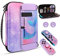 JYPS Sirene Custodia Compatibile con Nintendo Switch, Rigida Custodia da Viaggio per Nintendo con Maniglia, Borsa per il Trasporto Protettiva con 12 Cartucce per Console Bambina Switch Case,Viola