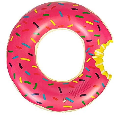Doughnut Swim Ring, Swimming Ring for Kids, Funny Pool Tube Toys for Swimming Pool Party and Donut Party Decorations (Pink)