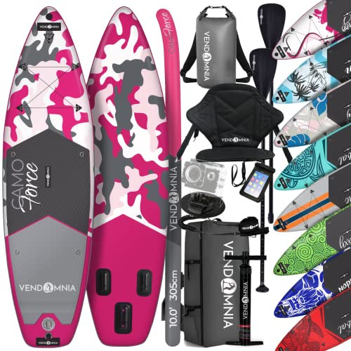 SUP Board Set 305x76x15 aufblasbar, Kajaksitz, Cam Halterung, Luftpumpe, Tragetasche, Rucksack, Drybag, Beinleine, Handytasche, Teleskoppaddel, Stand Up Paddle, Paddling, Paddelboard, Surfboard, 170kg