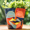 GUGUGO Blumentopf Übertöpfe- Graffiti Gesicht- Blumentöpfe mit Drainage Loch, Blumentopf Kopf, Übertopf für Innen, Einzigartige Sukkulenten Pflanzgefäß für Moderne Deko, (ø 14 cm) C