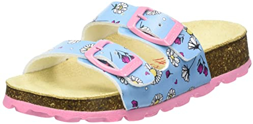 Superfit Mädchen Fussbettpantoffel Hausschuh, Hellblau Mehrfarbig 8400, 38 EU