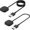 FASTSNAIL 2Pack Charger Cable for Fitbit Versa 3/Versa 4 & Sense/Sense 2,Replacement USB Charging 3/Fitbit Sense Smartwatch 3 Dock Stand 1.0ft+3.3ft, Black