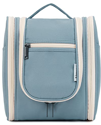 Klein Kulturbeutel Damen & Kulturbeutel Herren - Kinder Kulturtasche Zum Aufhängen & Männer Kosmetiktasche - Waschtasche für Frauen & Mädchen (Graublau (Mittel))