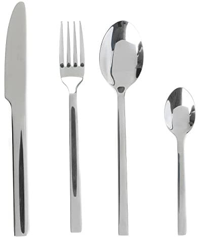 Russell Hobbs COMBO-8304A 48-Piece Deluxe Vermont Cutlery Set, Dinnerware for 12 People, Quality Stainless Steel Silverware, Elegant Flatware, Perfect for New Homeowners, 15 Year Guarantee