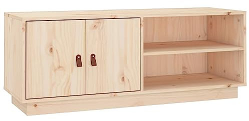 vidaXL Meuble TV Mural, Armoire de Télévision Suspendue, Meuble Télé avec Rangement Salon Salle de Séjour, Scandinave, Marron Bois de Pin Massif