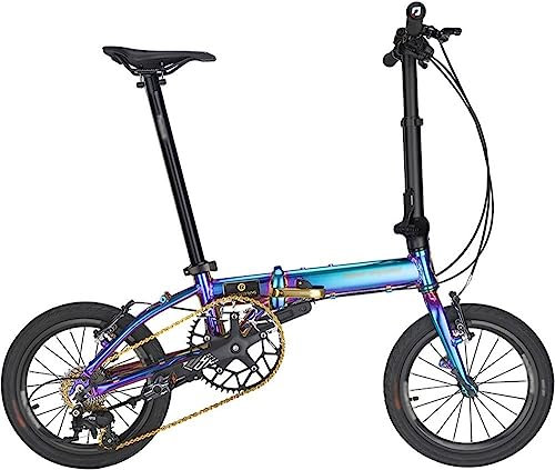 Kcolic 16 Zoll Mountainbike Fahrrad Klapprad Bequemer Stuhl, rutschfeste Und Verschleißfeste Reifen, Rahmen Aus Kohlenstoffstahl B,16inch