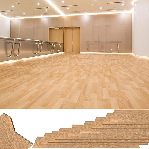 XMTECH PVC Bodenbelag Selbstklebend Vinylboden, Holz-Effekt Bodenaufkleber Wasserdicht, für Küche Wohnzimmer Badezimmer Garage, 91,44 x 15,24 cm, Dicke 2 mm, 36 stück-5m², Holzbraun